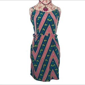 Xhilaration Green Chevron Floral Print Dress